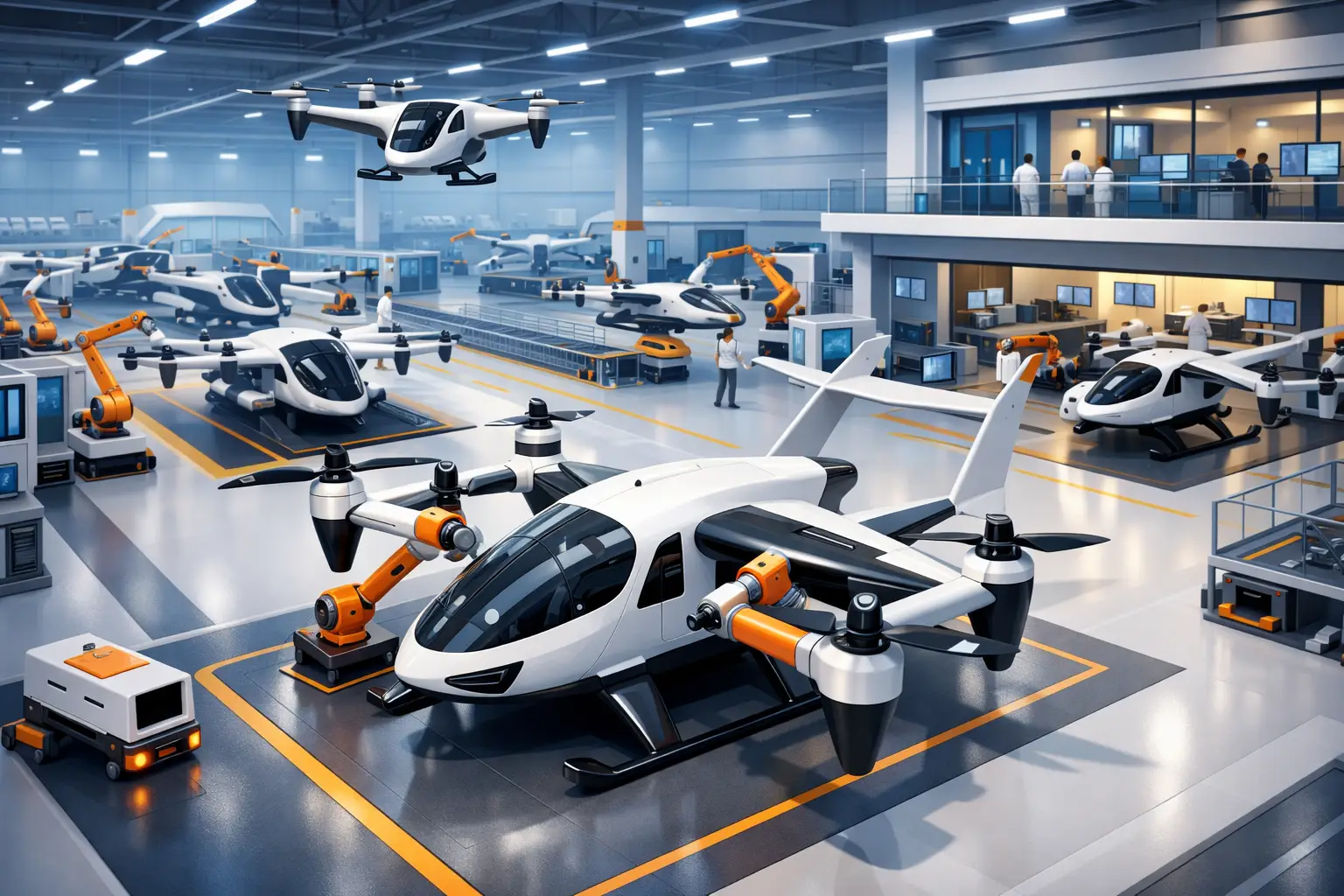 eVTOL Production in a Smart Manufacturing Hub